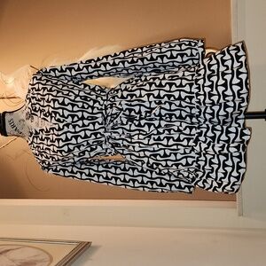 Jessica Simpson 100% cotton white and black dress